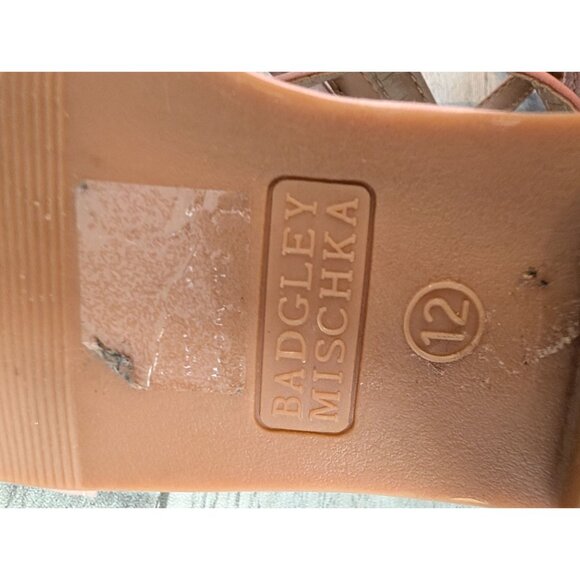 Badgley Mischka Girls Pink Satin Rhinestone Sandals Size 12 - Picture 3 of 7